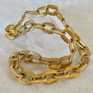 Vintage Napier Chunky Chain Necklace Gold Tone